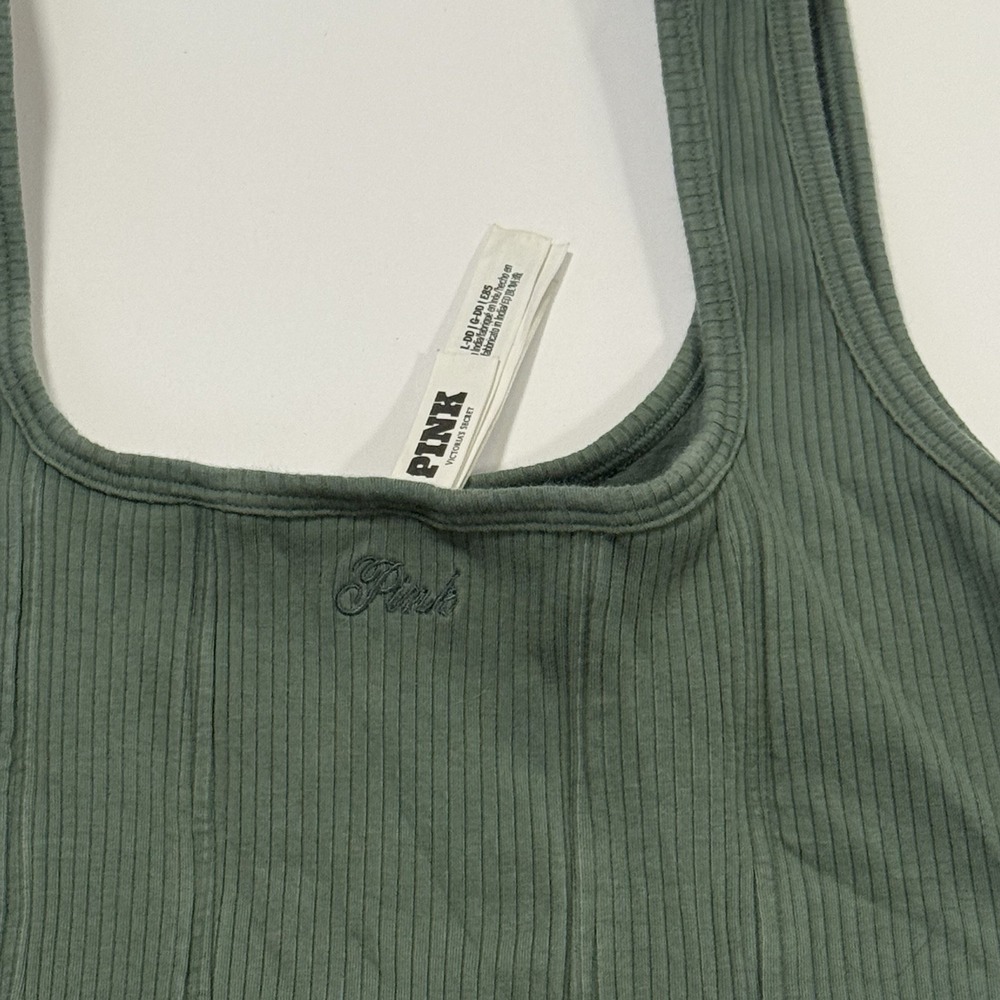 Victoria's Secret PINK Women's Size Large The Cinched Piqué Corset Top Green 51 - Picture 7 of 10